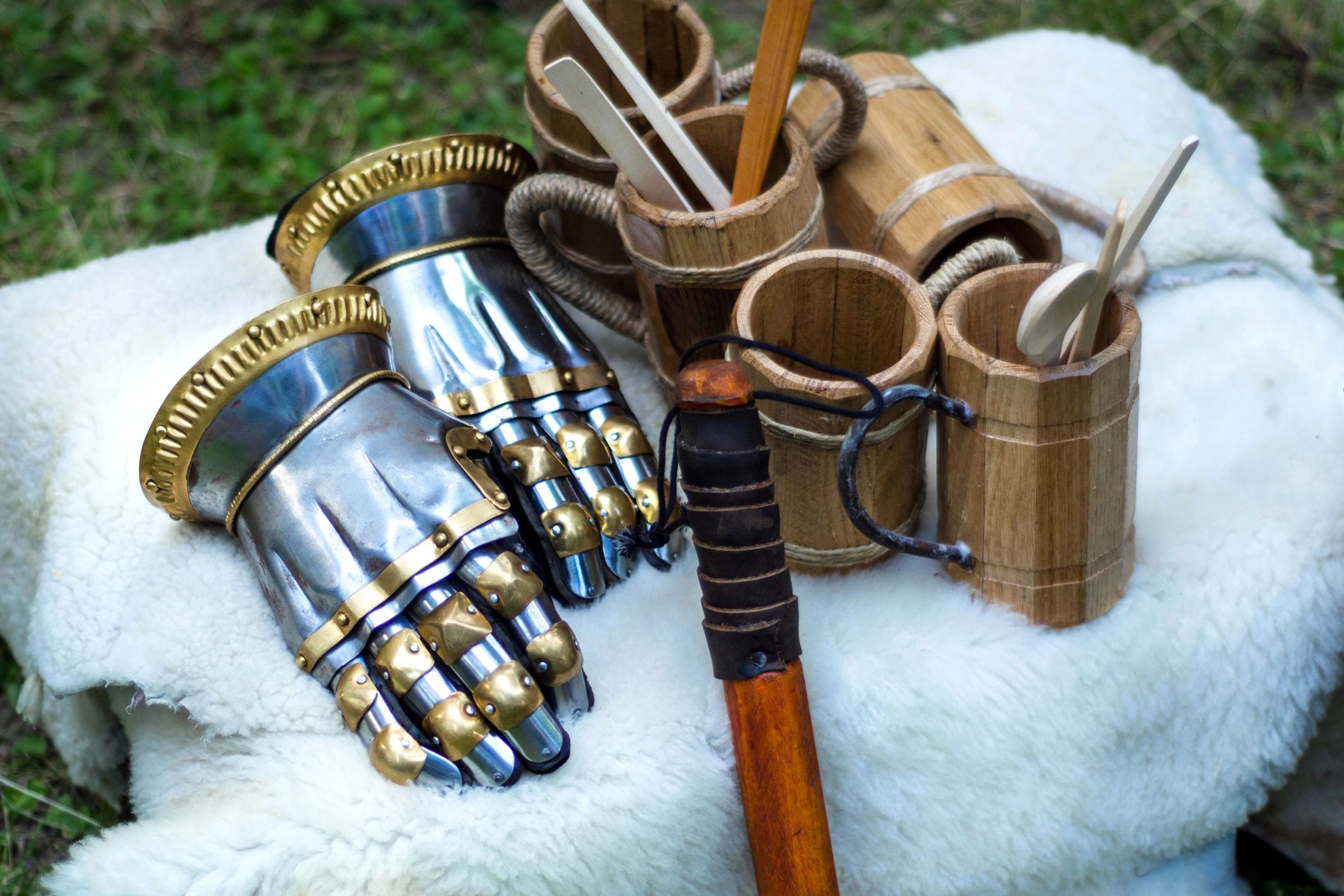 Medieval gauntlets and accessories